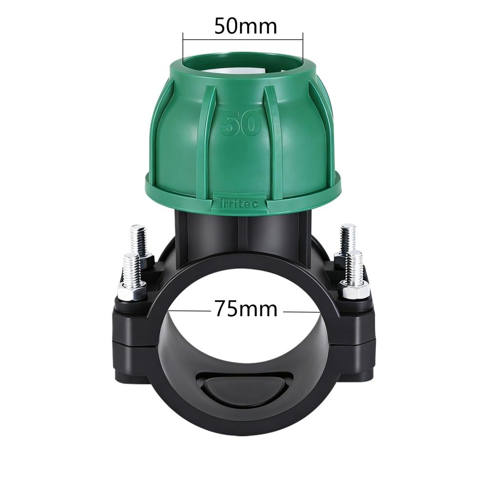 PVC/PP Saddle Clamp 20/25/32/40/50/63/75mm Garden Agricultural Irrigation Pipe PE Quick Connector 3-way Lock Nut Plastic Reducer