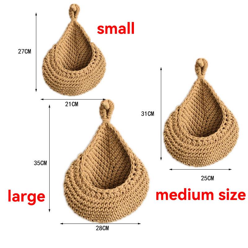 3pcs Bohemian McLaren Wall Mounted Basket for Kitchen, Garlic and Onion Rack, Dining Room Decorative Organizer