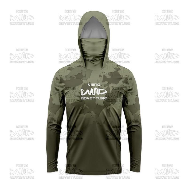 Herren Quick-Dry UV-Schutz Angel-Hoodie Langarm Outdoor Sportoberteil UPF50 Atmungsaktiv