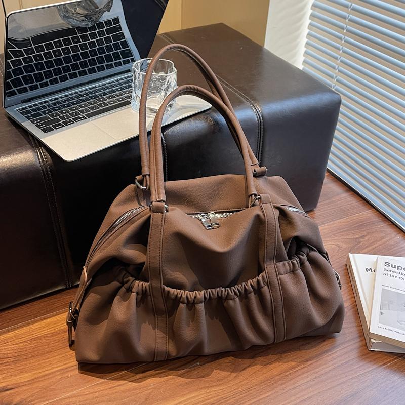 Elegant PU Tote Bag for Women – Fashionable Drawstring Bottom Design with Adjustable Shoulder Strap, Perfect for Work & Daily Use