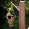 Grass Bird Houses, Hand Woven Hummingbird House, Outside Grass Hanging Bird Hut, Small Hanging Bird Chickadee House Pet Supplies