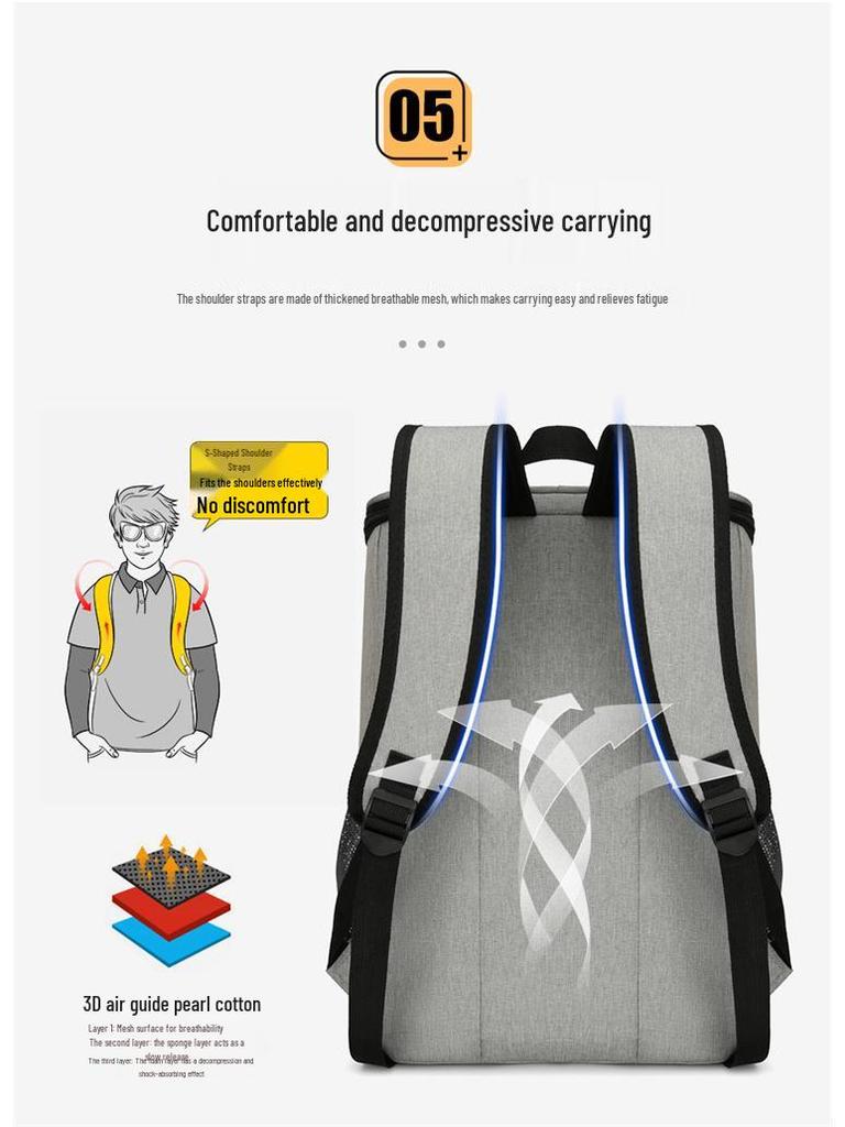 Large Capacity Insulated Travel Backpack for Outdoor Sports and Camping