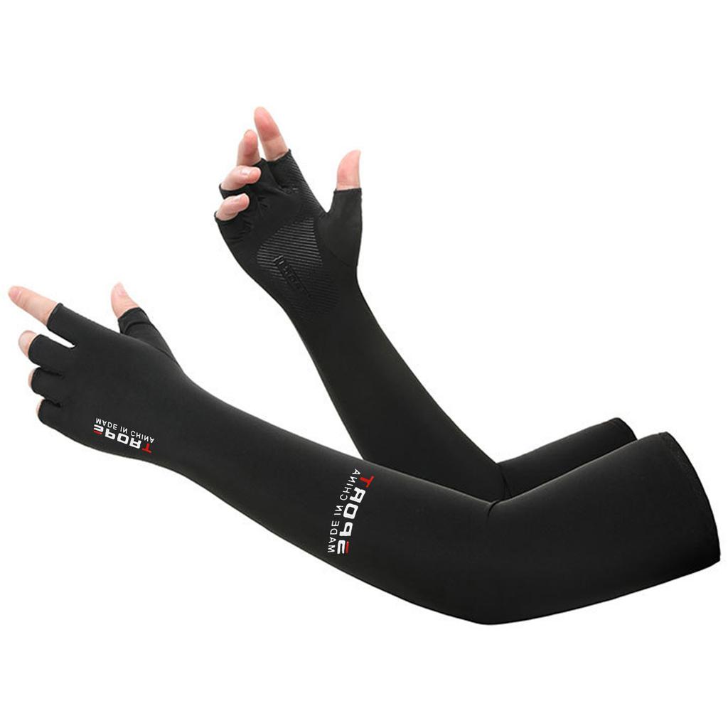 Summer Sun Protection Sleeves Gloves Thin Ice Silk UV Guard Arm Sleeves For Outdoor Sports Driving Cycling