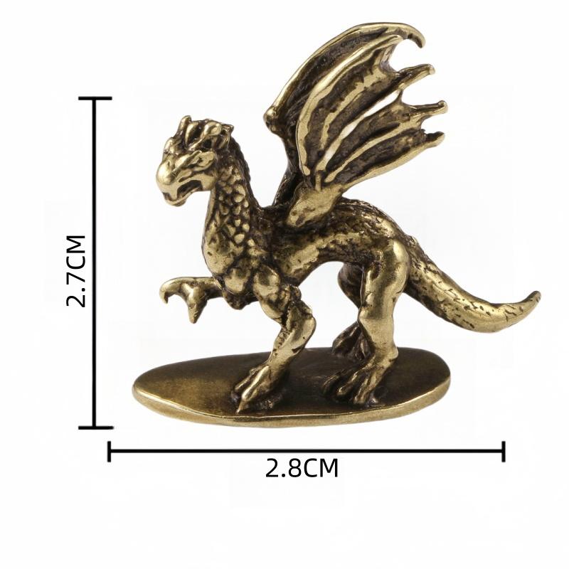 Pterosaur Brass Ornament Mighty Demon Dragon Little Flying Dragon Making Old Bronze Micro Carving Tea Pet Desktop Small Ornament