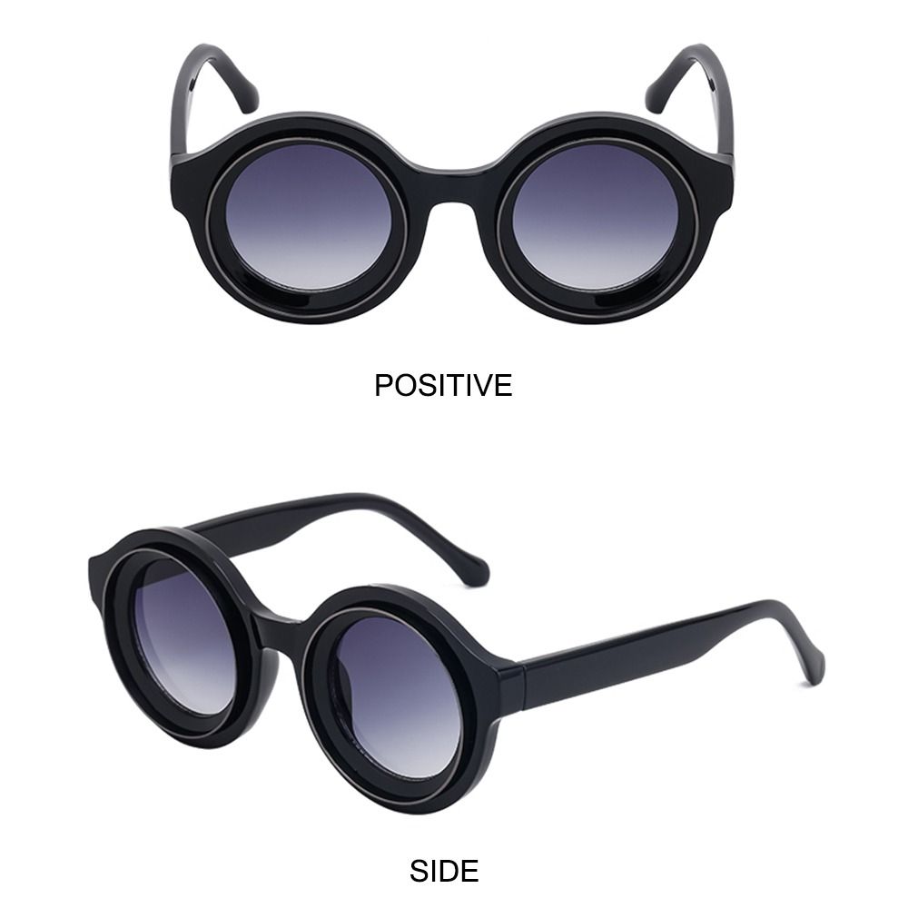 Sluneční brýle s kulatým rámem s UV ochranou Luxusní Y2k brýle Módní hip hopové odstíny pro ženy a muže