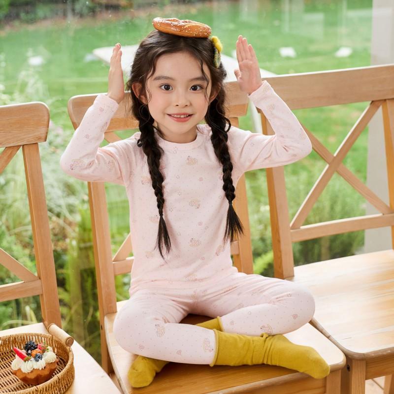 2026 Kids Cotton Underwear Set Girls Aged 8-16 Thermal Loungewear