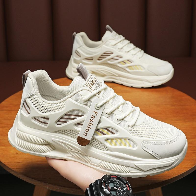 Spring men's shoes new breathable mesh sports shoes men's trend versatile platform casual running dad shoes trendy shoes
