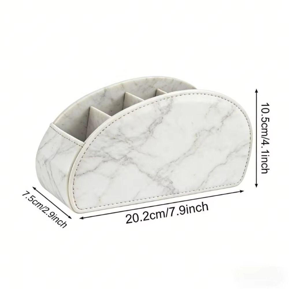 PU Leather Remote Control Holder Modern Universal Desktop Storage Box Cable Management Multi-Device Remote Control Organizer