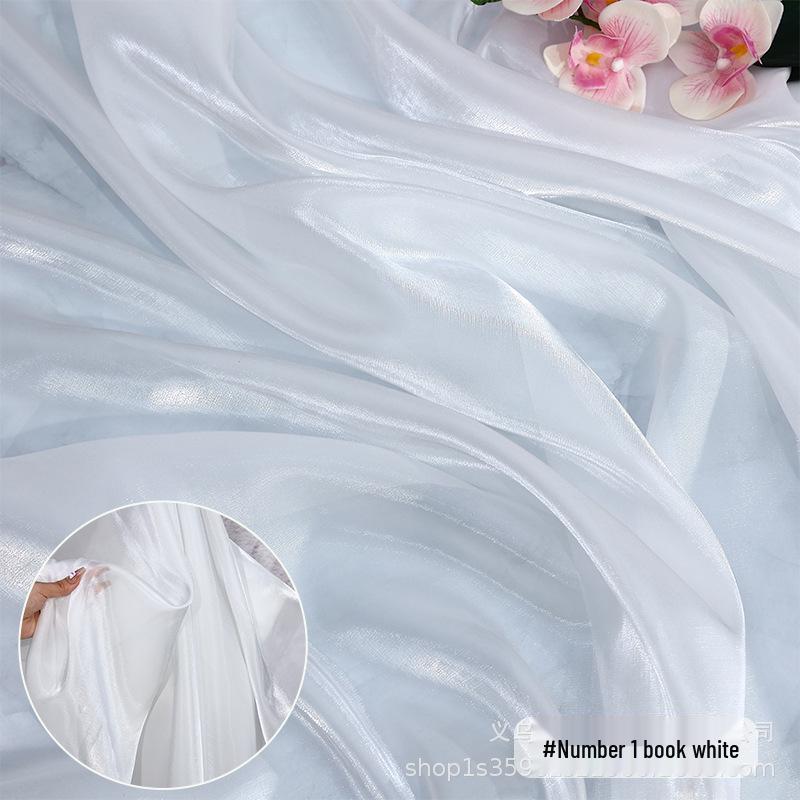 Křišťálová saténová organzová látka na Hanfu, svatební a večerní šaty, dětské oblečení