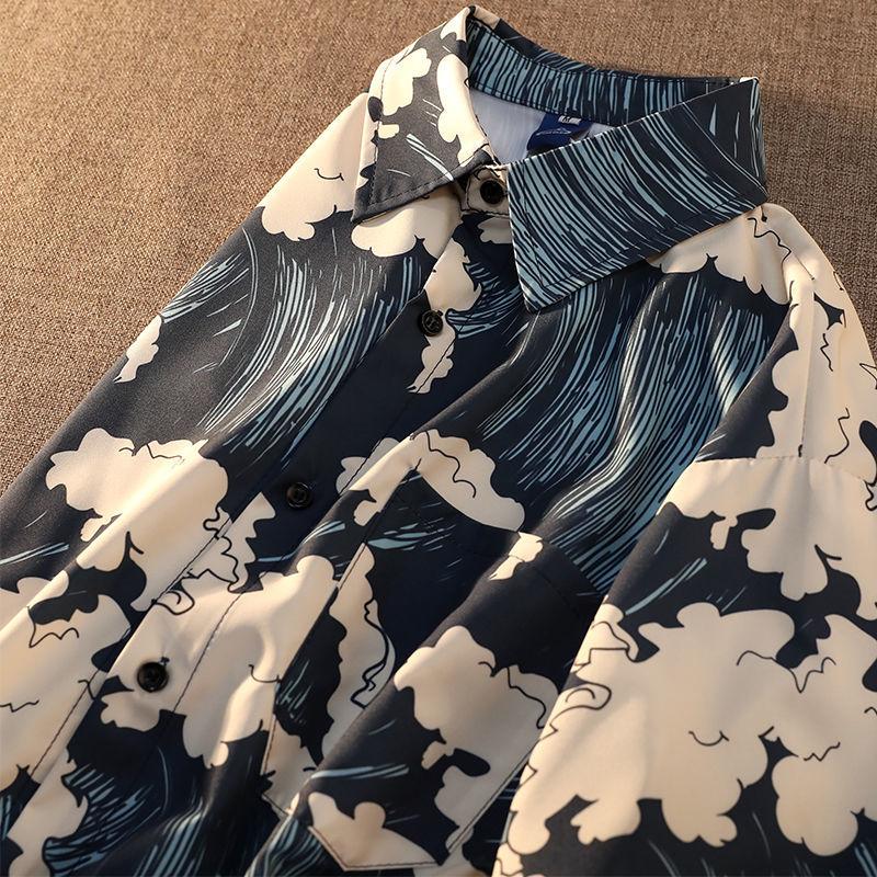 Sommer-Damenhemden, Surf-Print-Hemd, Strandausflug-Bluse, Damenmode-Bluse, Damenhemden mit Knöpfen