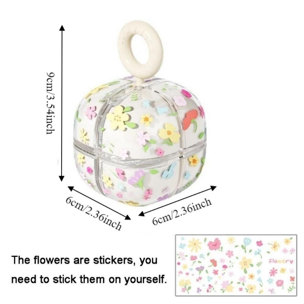 Flower Shaped Magnetic Cube Medicine Box Sealed Mini Medicine Storage Container with Handle Moisture-proof Pill Dispenser