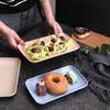 Prato de servir comida de qualidade alimentar empilhável plástico estilo nórdico mesa lanche servindo bandeja sobremesa suprimentos para casa