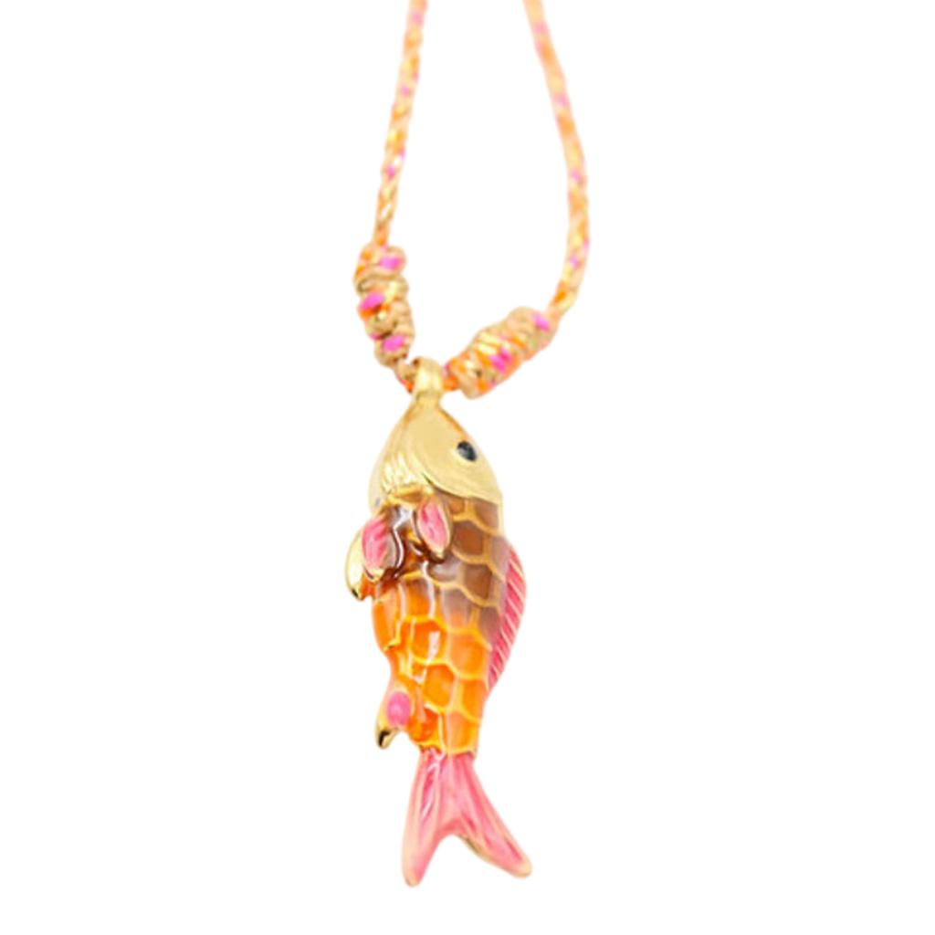 Stainless Steel Ocean Fish Pendant Necklace Colorful Marine Design Optional Neck Jewelry Gift for Kids and Adults