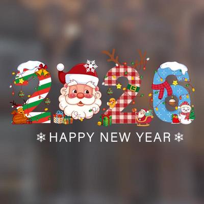 2026 Statisch haftende Weihnachtsglasaufkleber - Ohne Klebstoff, ohne Rückstände, perfekt für Schaufenster