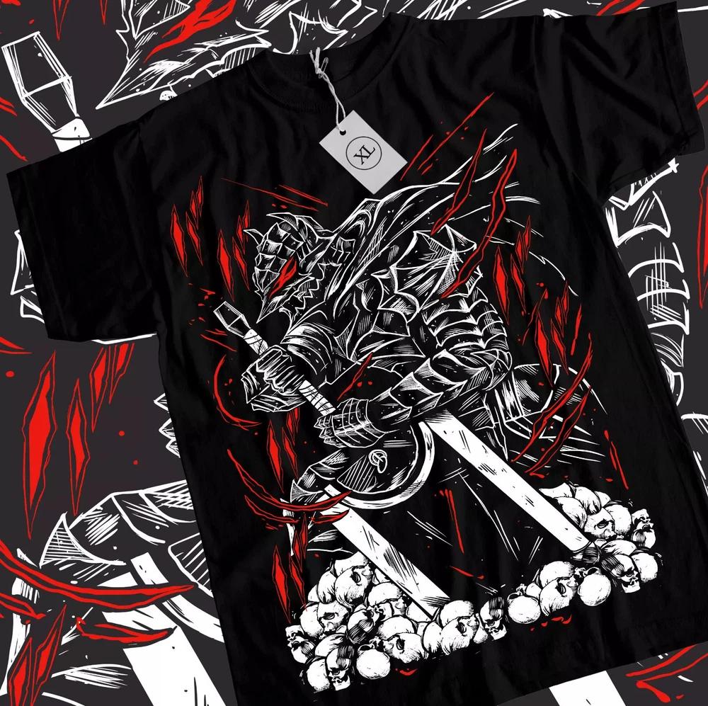Berserk Tshirt Unisexga Strip Guts Berserker Armour Anime Unisex Tshirt Black S