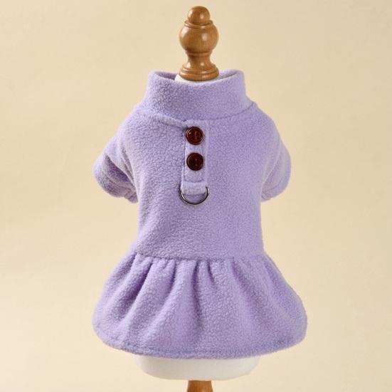 Pet Dress Comfortable Dogs Winter Warm Clothes Fashionable Cats Pullover Skirt with Traction Ring Pet Supplies