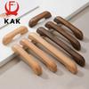 KAK 5PCS Natural Wooden Drawer Pulls Kitchen Cabinet Handle Walnut Cupboard Door Pulls Beech Wood Furniture Handle Door Hardware