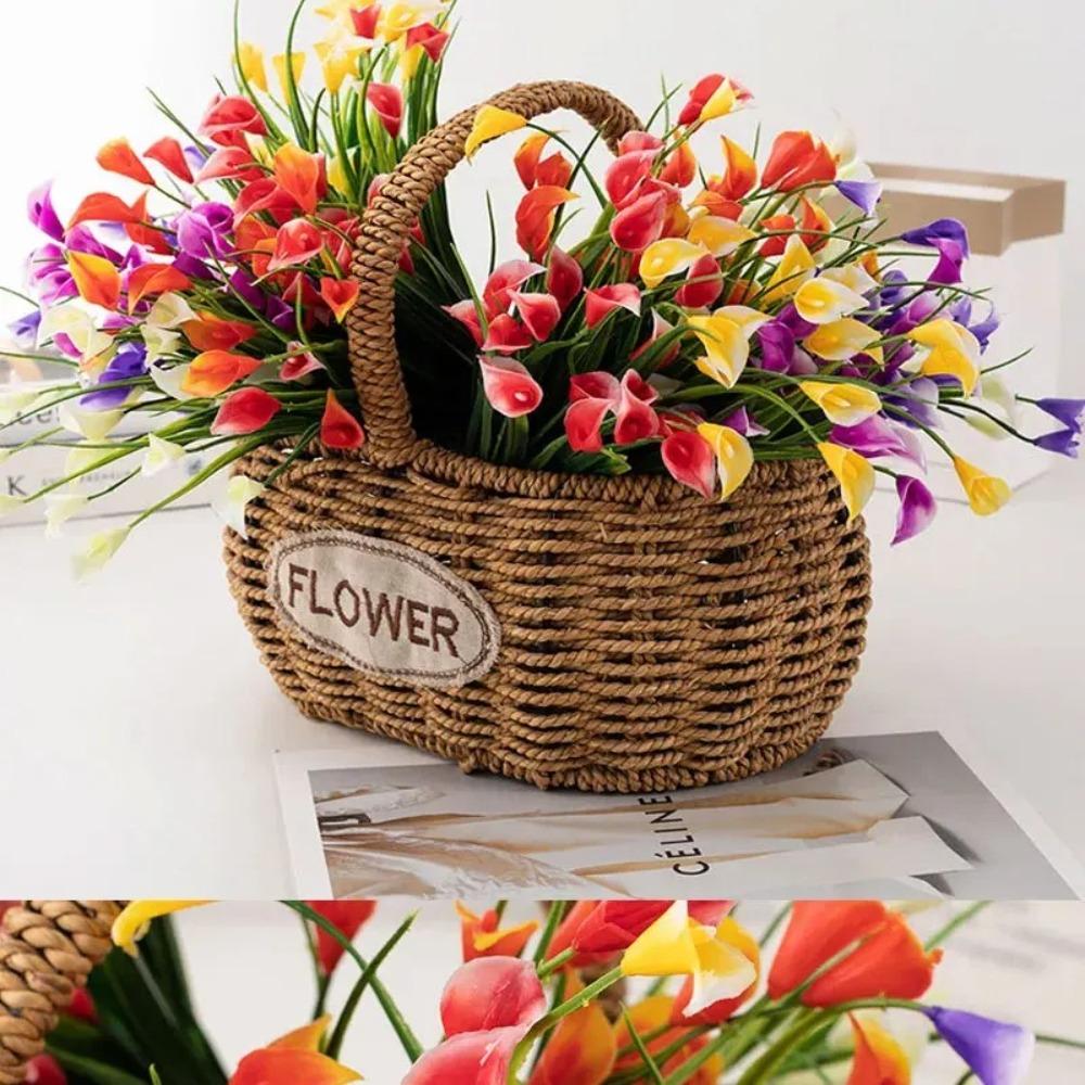 1/2/5Pcss Plastic Calla Lily Artificial Flowers UV Protection Fake Plant Indoor Decor