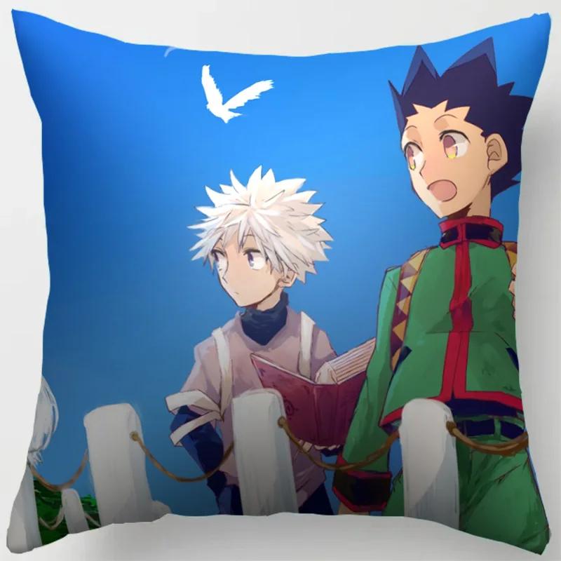 45CM Anime HUNTER Hisoka Kurapika Killua Zoldyck Druck Kissenbezug Wohnzimmer Zuhause Sofa Auto Dekoration Kissenbezug Kissenbezug