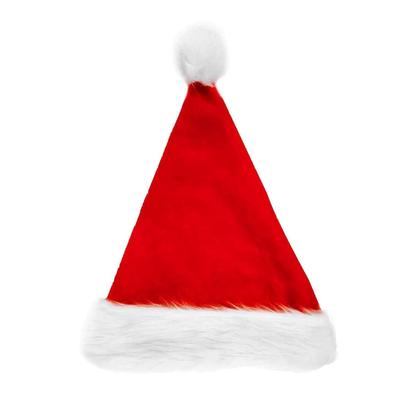 Plush Santa Red Hat With Velvet Ball for Christmas, X-mas Party for Adults, Santa Claus