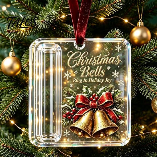 Christmas Party Gift Favors 3 Pcs Cash Ornament, Acrylic Money Holder for Cash, Clear Tree Ornaments Xmas Hanging Decoration, Holiday Gifts