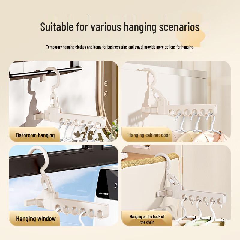 Portable 6-Hole Folding Travel Hangers (2-Pack)
