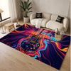 Music Guitar Theme Soft Crystal Velvet Rug Custom Name & Text Print Non Slip Floor Rug for Bedroom Living Room