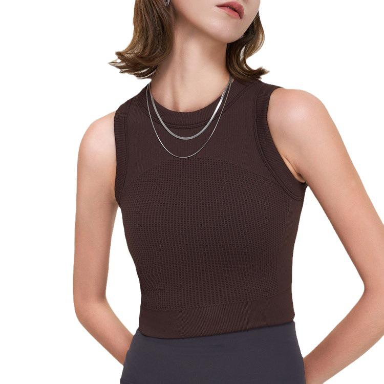 Sömlös Stötdämpande Tränings- och Yogatopp med Integrerad Kupa - 2025 Kollektion