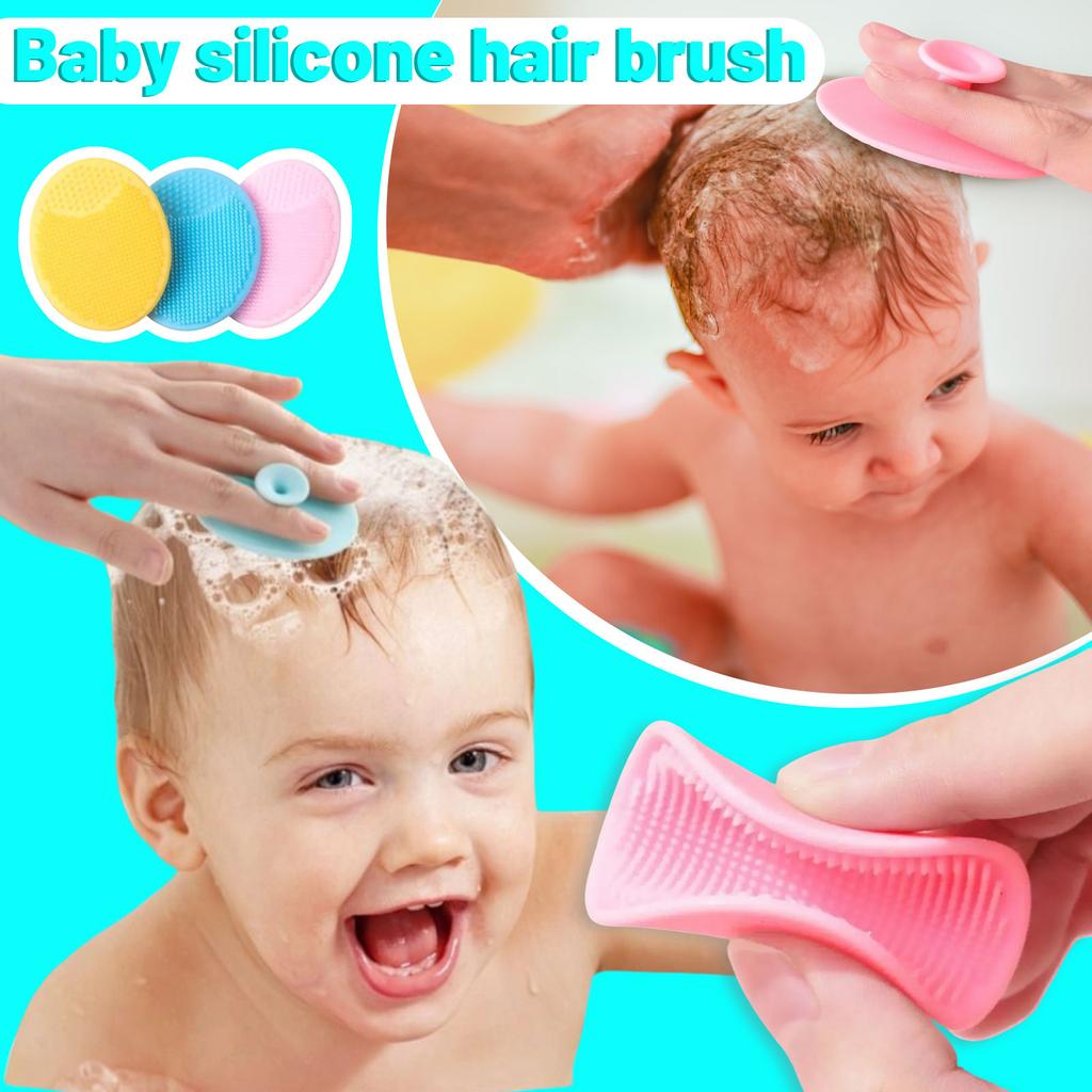 Baby Shampoo Brush Silicone Baby Bath Sponge Newborn Shampoo And Dandruff Cleaning Brush