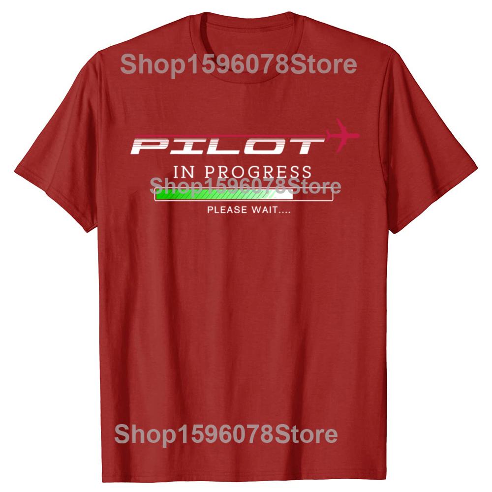 Пилот в процессе Забавный Будущий Пилот Авиация Самолет Футболки Мужские Повседневная Футболка 100% Хлопок Свободная Оверсайз Футболка Лето S