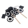 Kids Electronic Drum Set Simulation Sound Soft Silicone Roll Up Drum Practice Pad with Foot Pedal