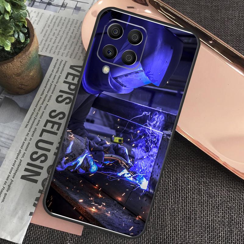 Welder Welding Hot Metal Worker Case For Samsung Galaxy M15 M55 M13 M23 M33 M53 M31 M51 M14 M34 M54 M20 M30s M12 M32 M52