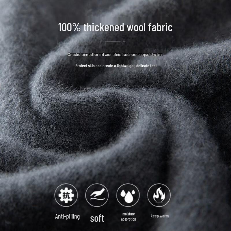 ROMON Men's Pure Wool Half-High Collar Thickened Knitted Sweater