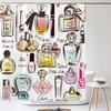 Scarpe e Borse Cosmetiche alla Moda Tenda da Doccia Stampa Ragazza Moderna Arredamento Casa Tenda Tessuto Poliestere Tenda da Bagno con Ganci