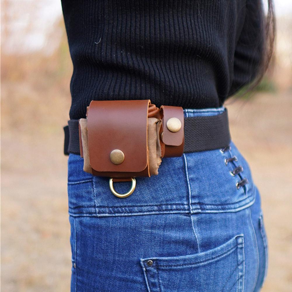 Leather Canvas Collapsible Foraging Bag For Storing Tools And Equipment