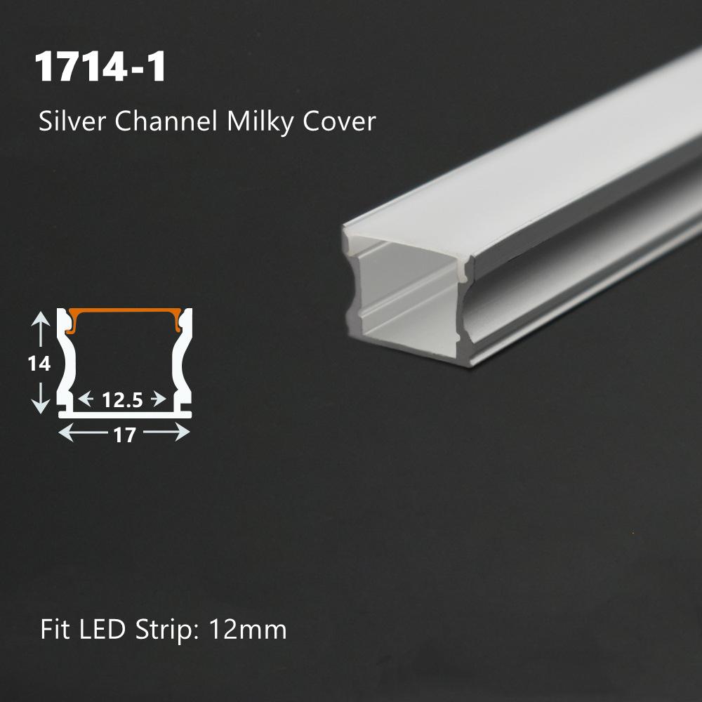 0.5m U/W Style LED Aluminum Profile Black Silver Channel Holder PC Cover Bar Lamp For Cabinet Closet Decor Linear Strip Light