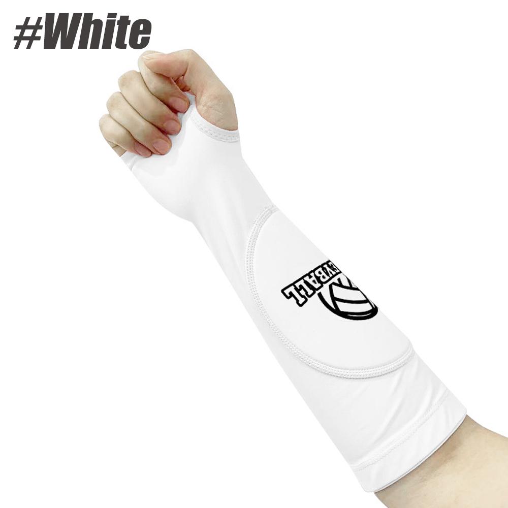 

1 пара волейбольных нарукавников для девочек, мягкие рукава для прохождения предплечья с отверстием для большого пальца, волейбольные нарукавники для молодых женщин Child белый