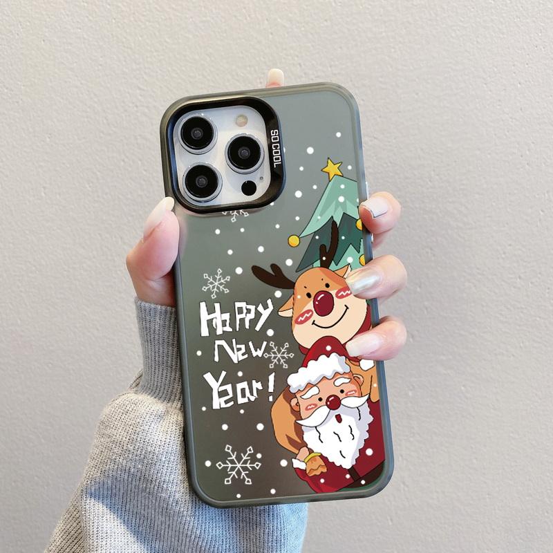 

Рождественский лазерный чехол для телефона с астронавтом для iPhone 15 14 Pro Max 13 12 11 Samsung S23 S22 Ultra A54 A53 Противоударный задний чехол с рисунком оленя и Санта-Клауса iPhone 15 Plus