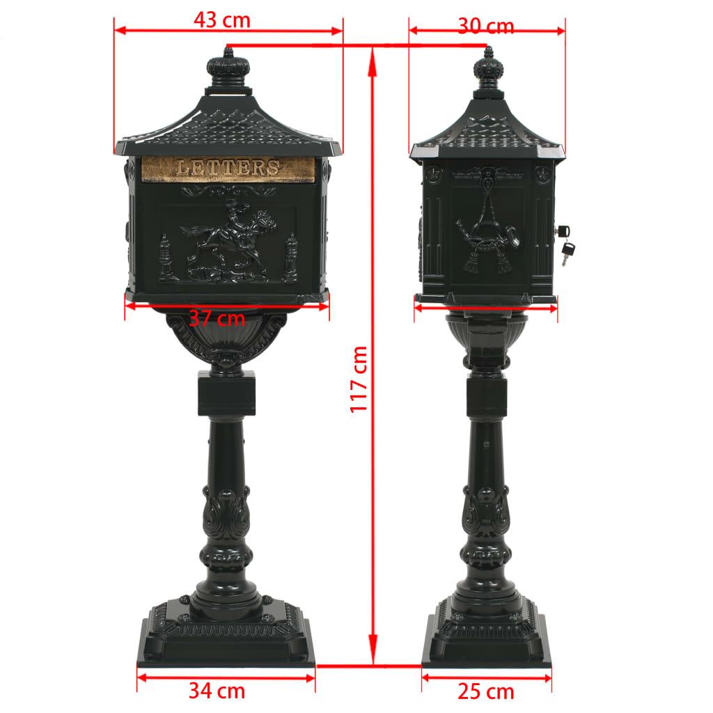 Wall Mounted Mailbox Aluminum Vintage Style Rust Resistant Green