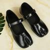 Black Patent Leather Tabi Mary Jane Shoes For Women Ankle Adjustable Buckle Split Toe Ballet Flats Custom Colors Handmade Flats