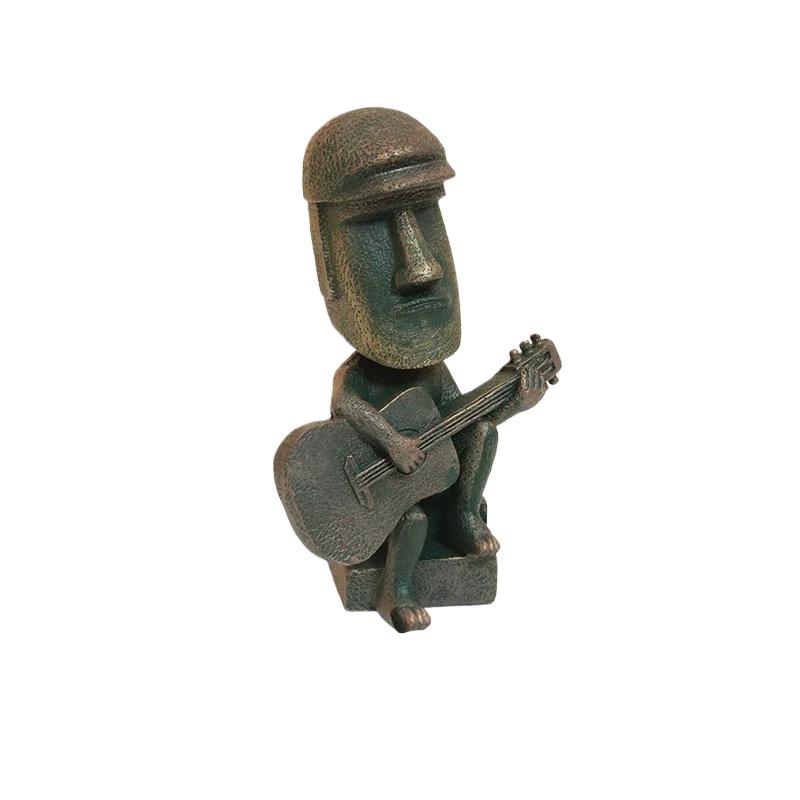 Moai Statue Mini Figure Set Easter Island Stone Sculpture Cute Abstract Desk Office Decor Collectible Gift For Fans