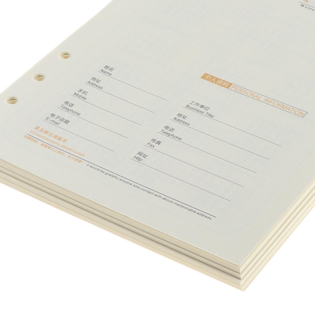 Wide Ruled Loose Leaf Filler Paper,8.19×5.59inch,6 Ring A5 Size