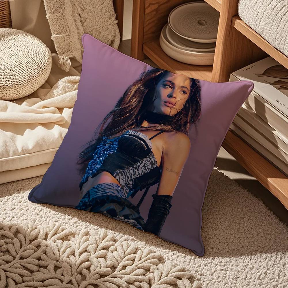 M-Martina Stoessel Tini Anime Pillow Case Comfort Sofa Bed Silky Elegant Invisible Zipper Custom Decorative Cushion Cover