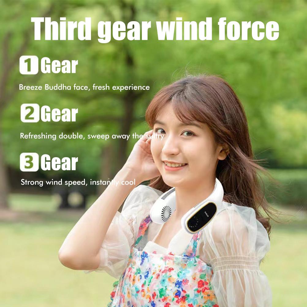 Portable Neck Fan Hands Free USB Rechargeable Bladeless Neck Fan Quiet Wearable Personal Fan for