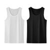 Menn Sport Vest O-hals Ermeløs Fitness Vest Slim Fit Ensfarget Tank Top Stretchy