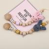 1Pc Crochet Bunny Baby Pacifier Clip Chain Bpa Free Wooden Beads