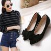 Spring New Single Shoes Women's Shoes Pointed Shallow Mouth Flat Heel Flat Bottom Bow