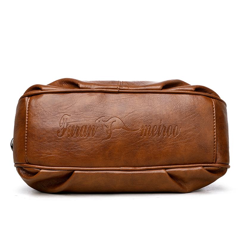 European and American Mother Bags, Middle-aged Women's Crossbody Large-capacity Simple Casual Shoulder Bags, Soft Leather Portable Retro Tote Bags