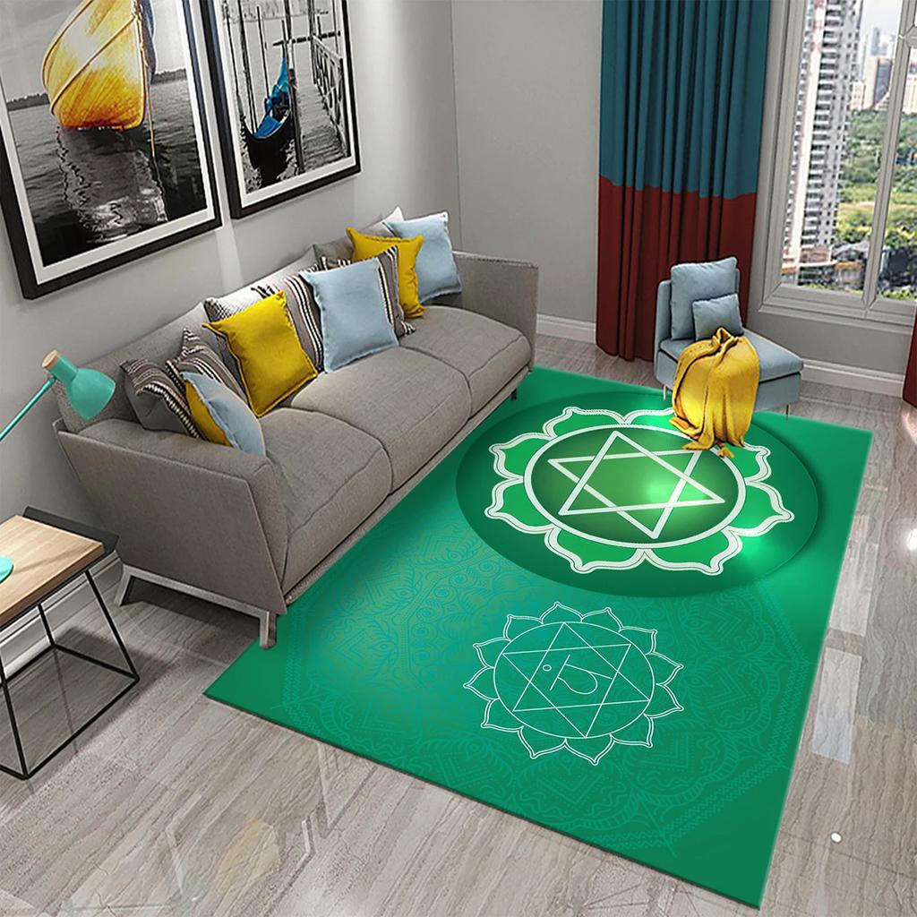 3D Color Bohemian Seven Chakras Carpet for Bedroom Living Room Decoration Floor Area Mat Kitchen Bathroom Entrance Anti-slip Rug