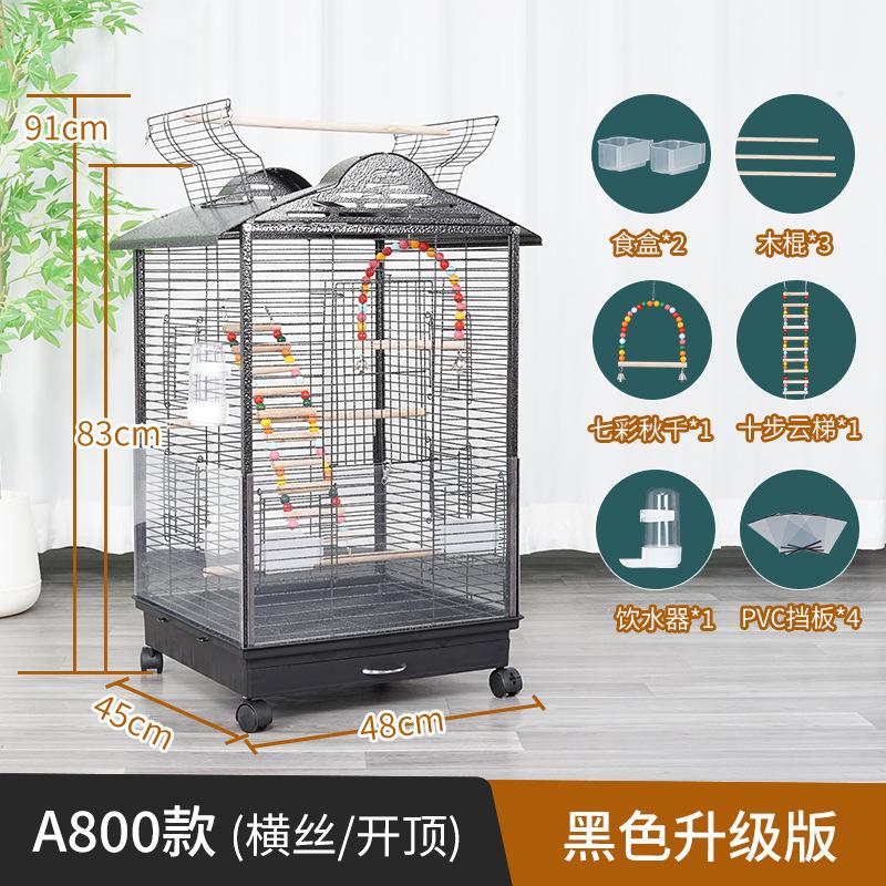 Large Iron Wire Bird Cage with Wood Stand for Conures Lovebird House Parrots Playground Cockatiel Parakeets Activity Center